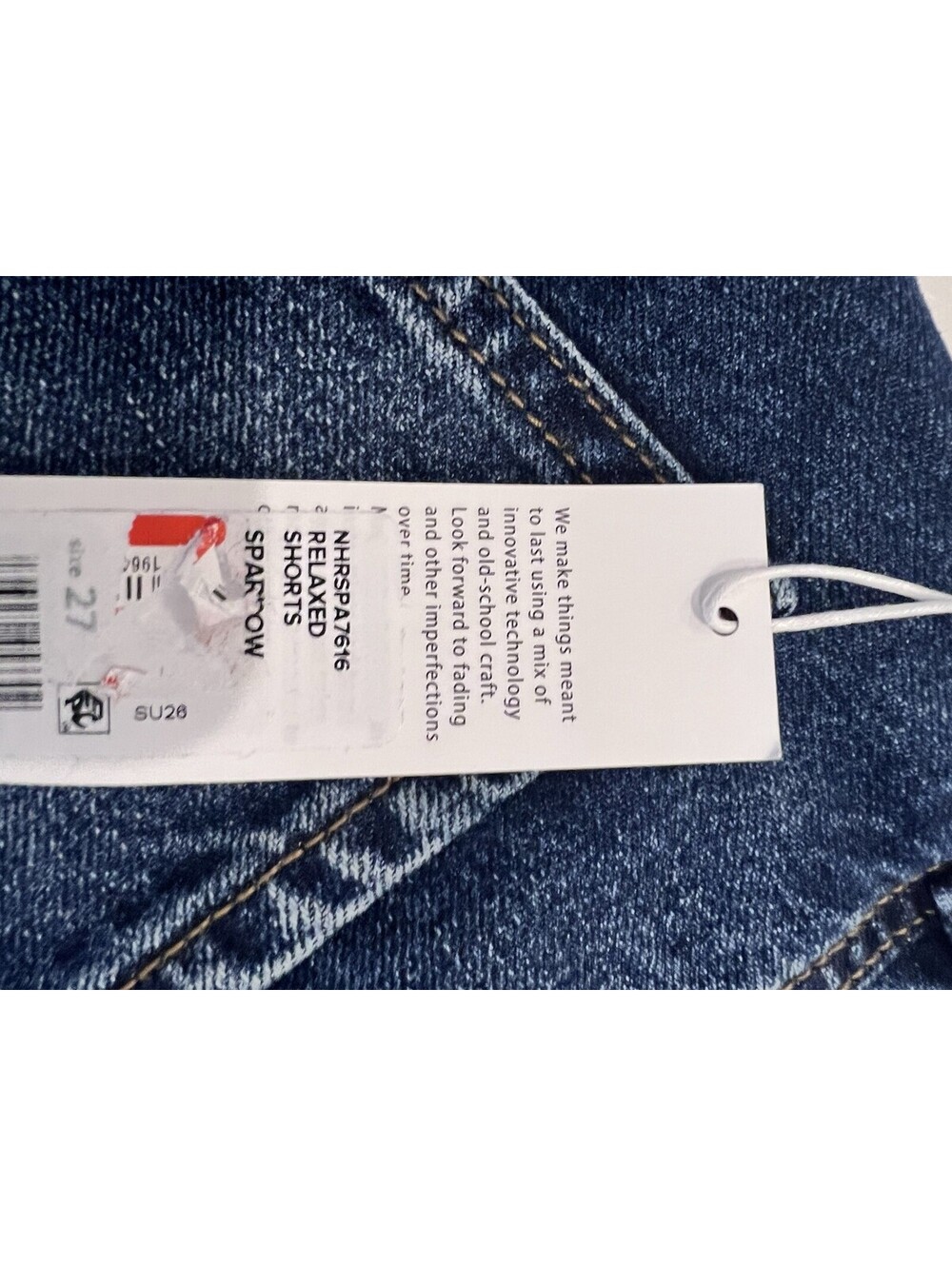 $135 New Hudson 5” Relaxed Raw Hem Denim Shorts Sparrow Size 27 - Picture 7 of 11